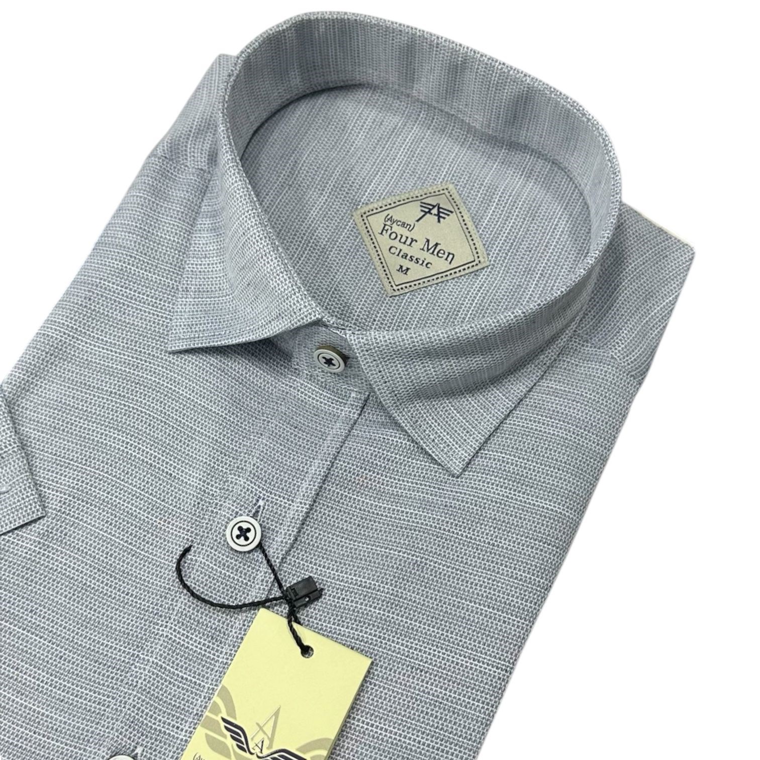 Linen Keten Klasik %100 Cotton Kısa Kollu Terletmeyen Gömlek 