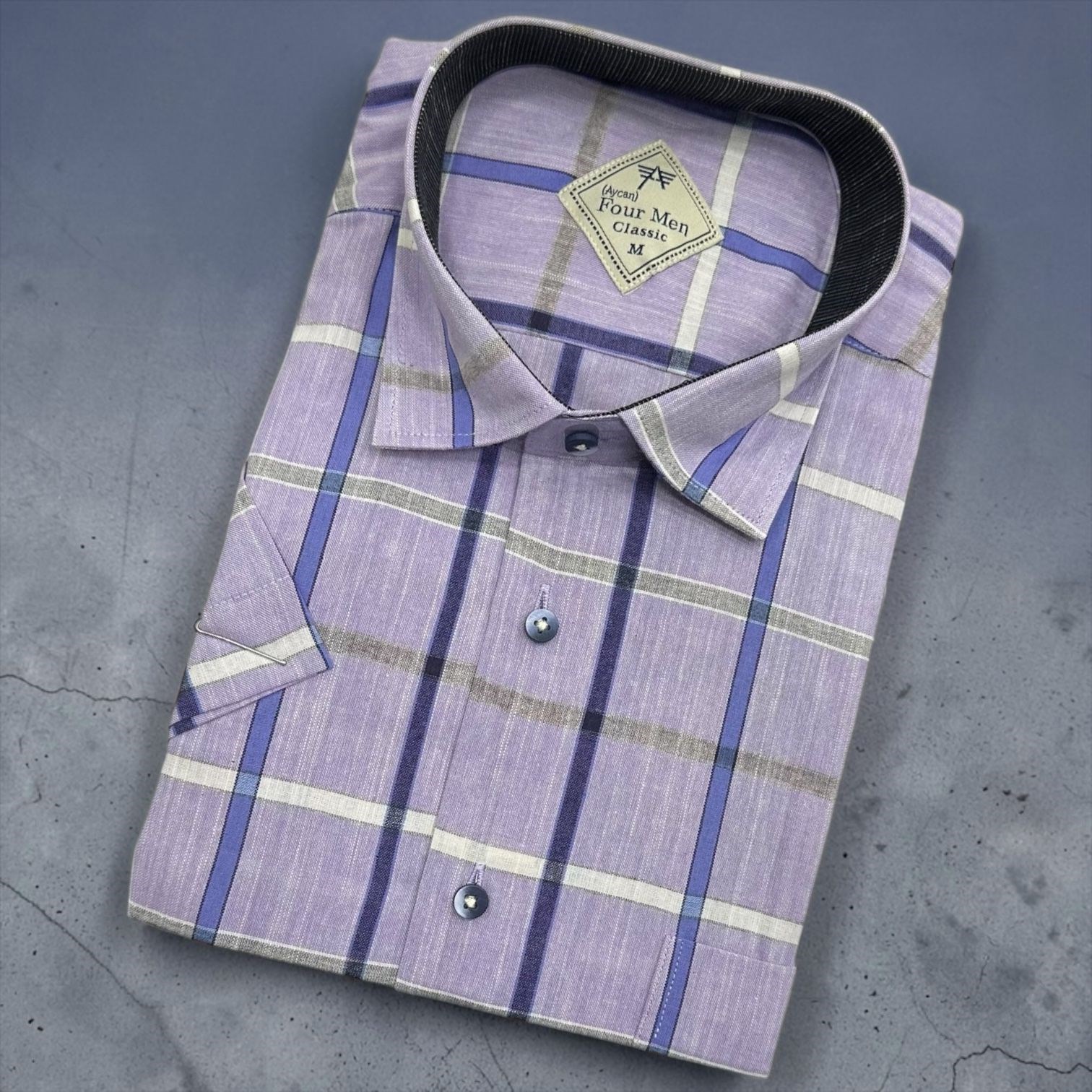Linen Keten Klasik %100 Cotton Kısa Kollu Terletmeyen Gömlek 