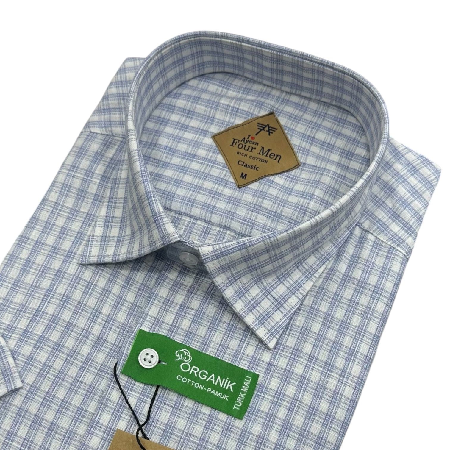 Linen Keten Klasik %100 Cotton Kısa Kollu Terletmeyen Gömlek 