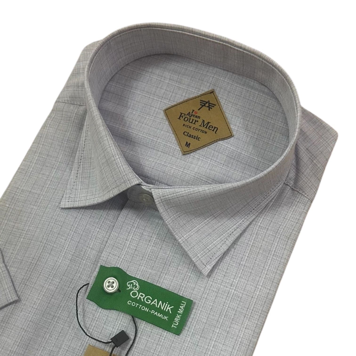 Linen Keten Klasik %100 Cotton Kısa Kollu Terletmeyen Gömlek 
