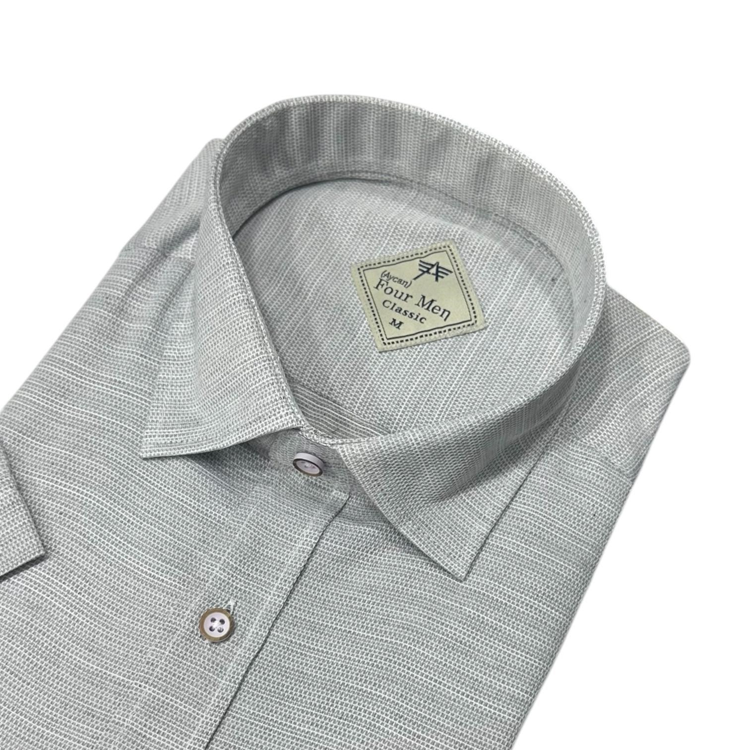 Linen Keten Klasik %100 Cotton Kısa Kollu Terletmeyen Gömlek 