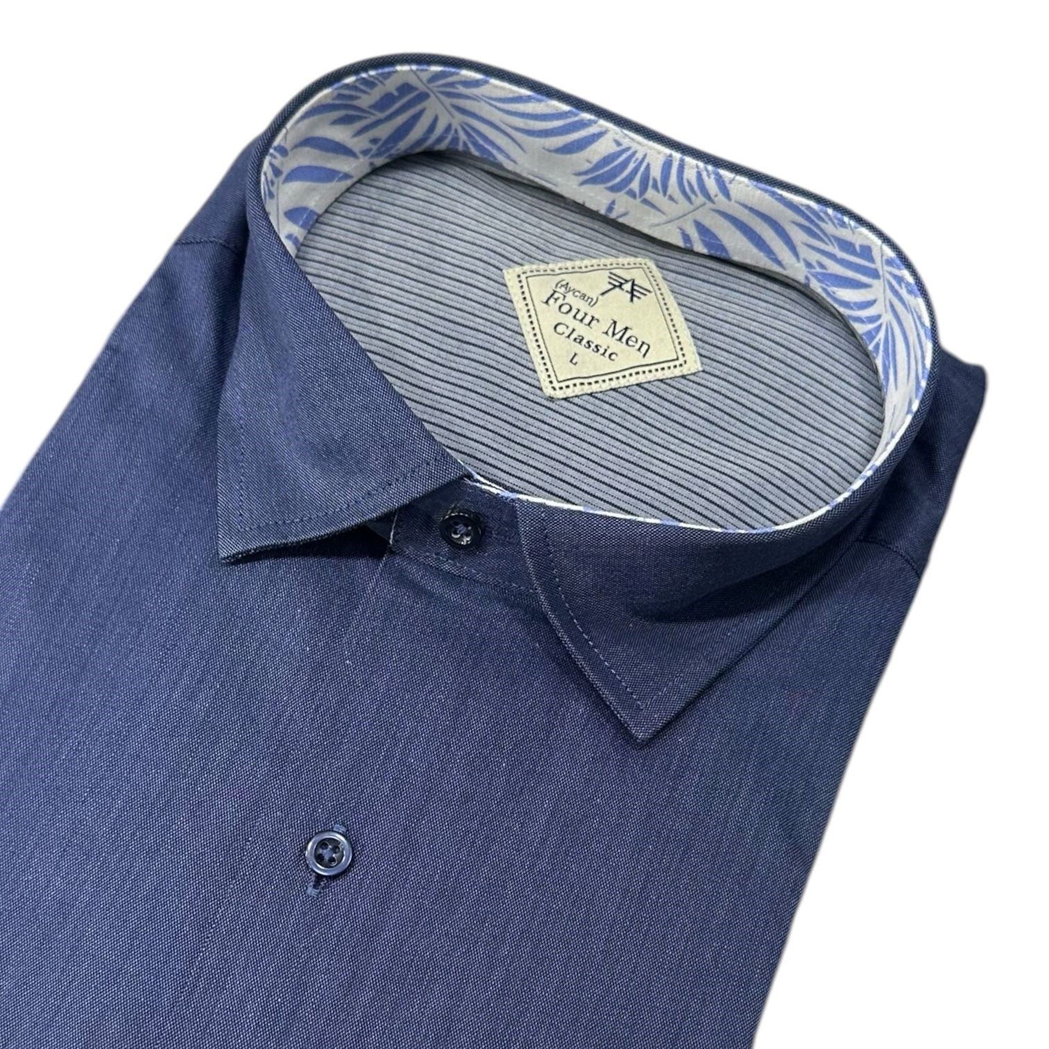 Linen Keten Klasik %100 Cotton Kısa Kollu Terletmeyen Gömlek 