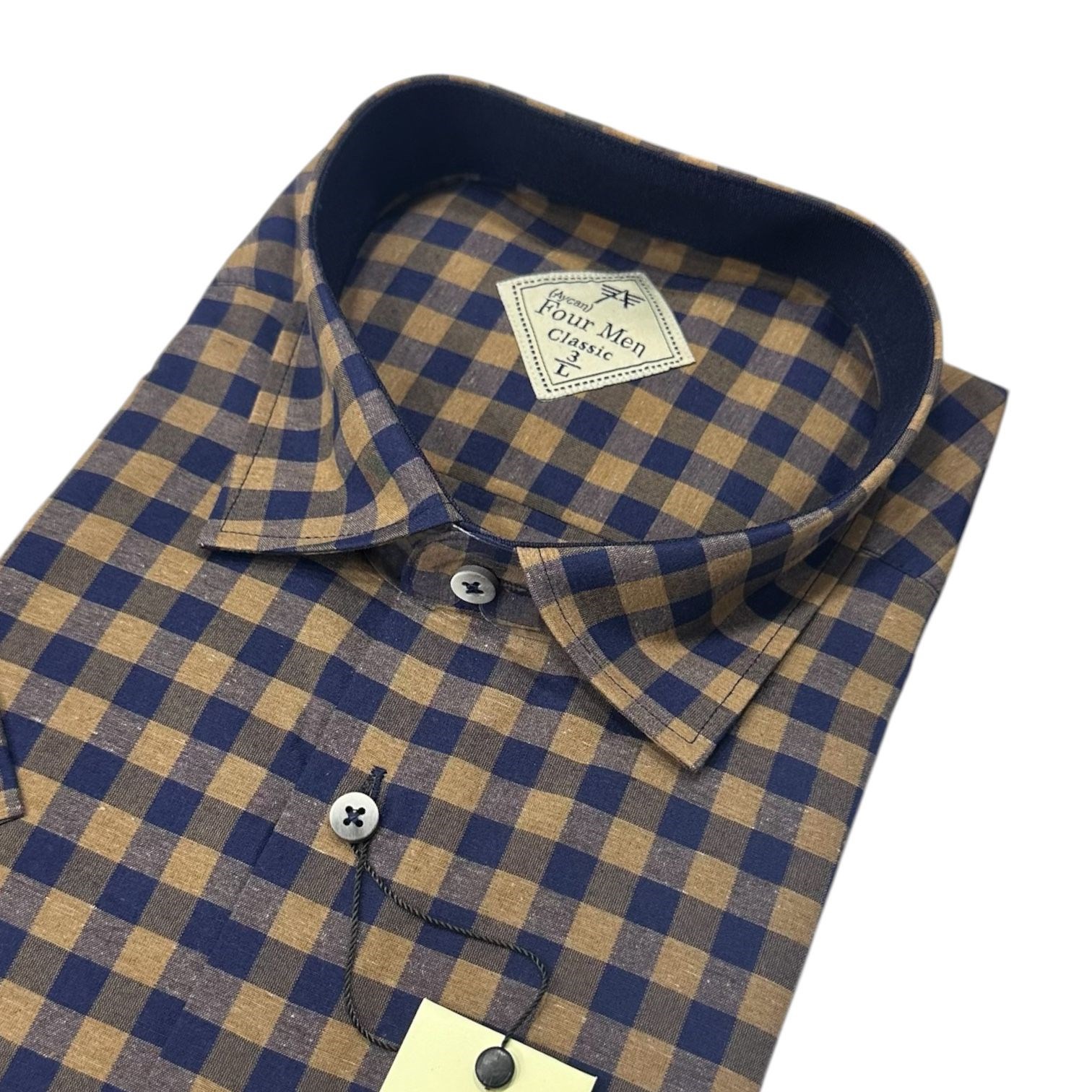 Linen Keten Klasik %100 Cotton Kısa Kollu Terletmeyen Gömlek 