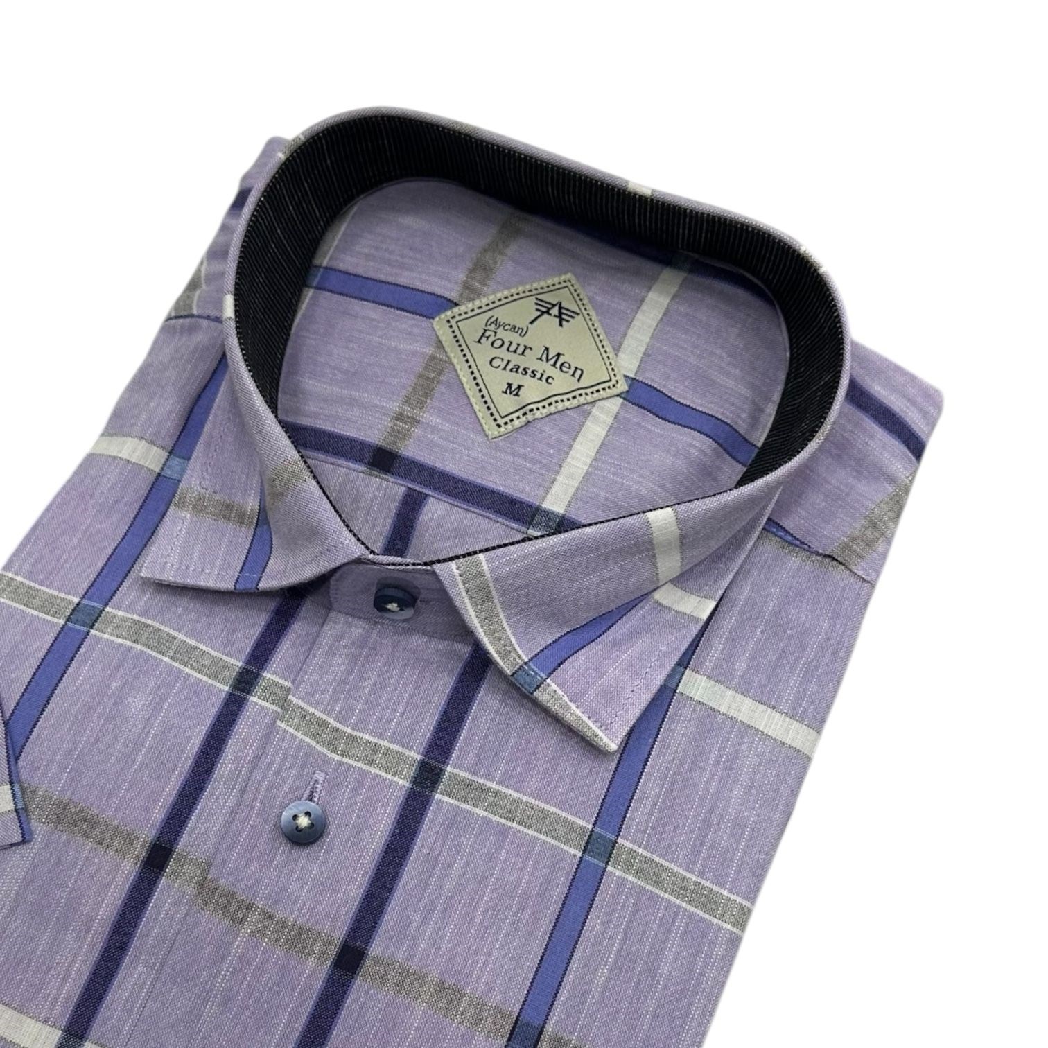 Linen Keten Klasik %100 Cotton Kısa Kollu Terletmeyen Gömlek 