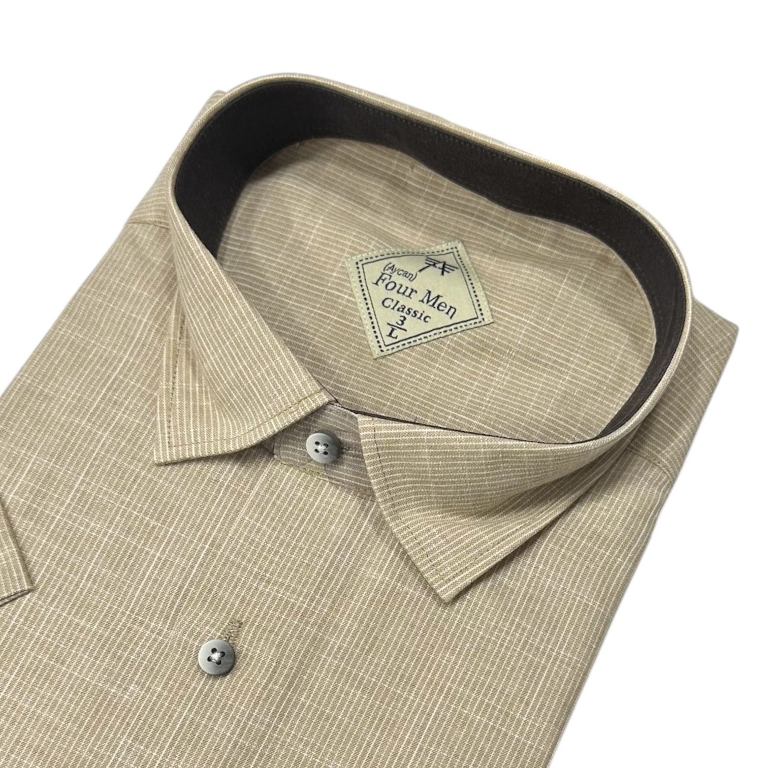 Linen Keten Klasik %100 Cotton Kısa Kollu Terletmeyen Gömlek 