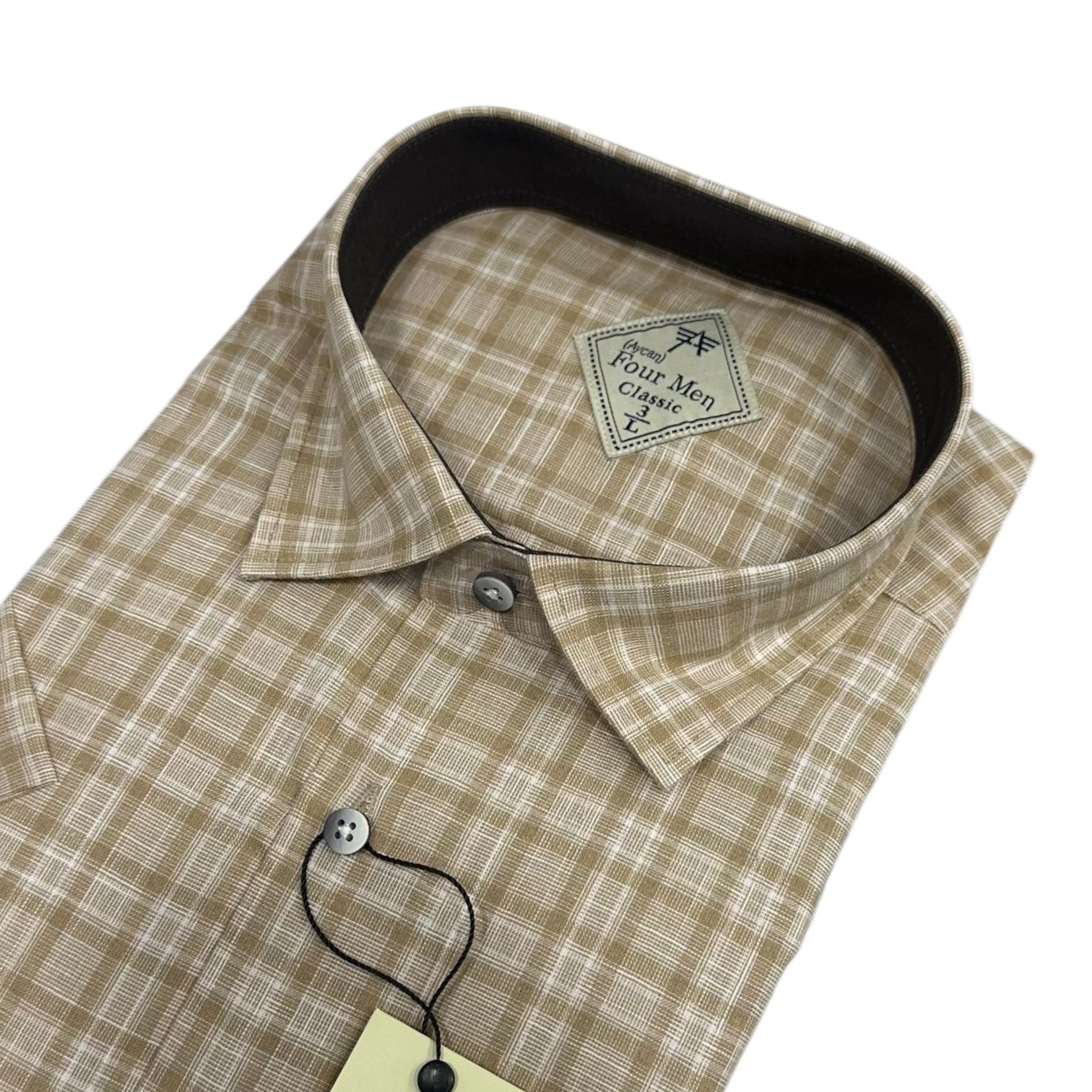 Linen Keten Klasik %100 Cotton Kısa Kollu Terletmeyen Gömlek 