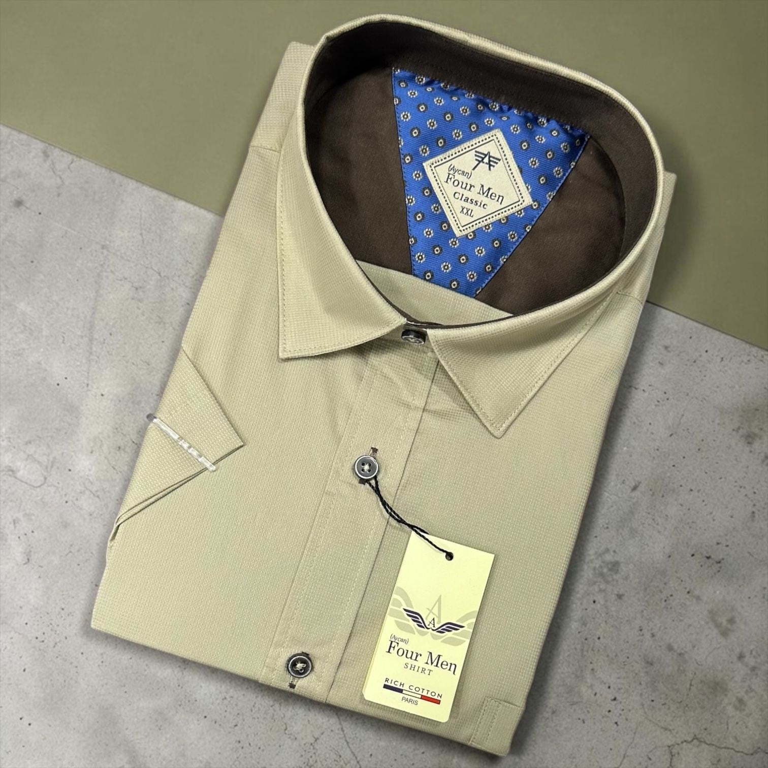 Linen Keten Klasik %100 Cotton Kısa Kollu Terletmeyen Gömlek 
