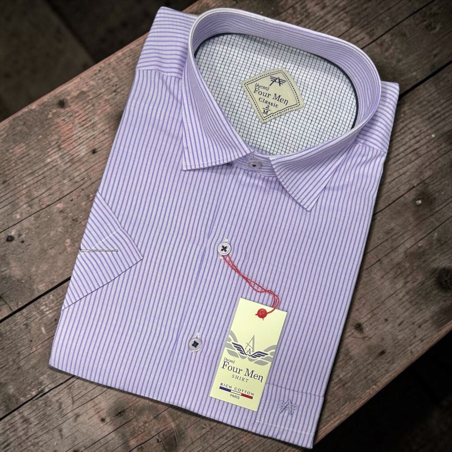 Linen Keten Klasik %100 Cotton Kısa Kollu Terletmeyen Gömlek 