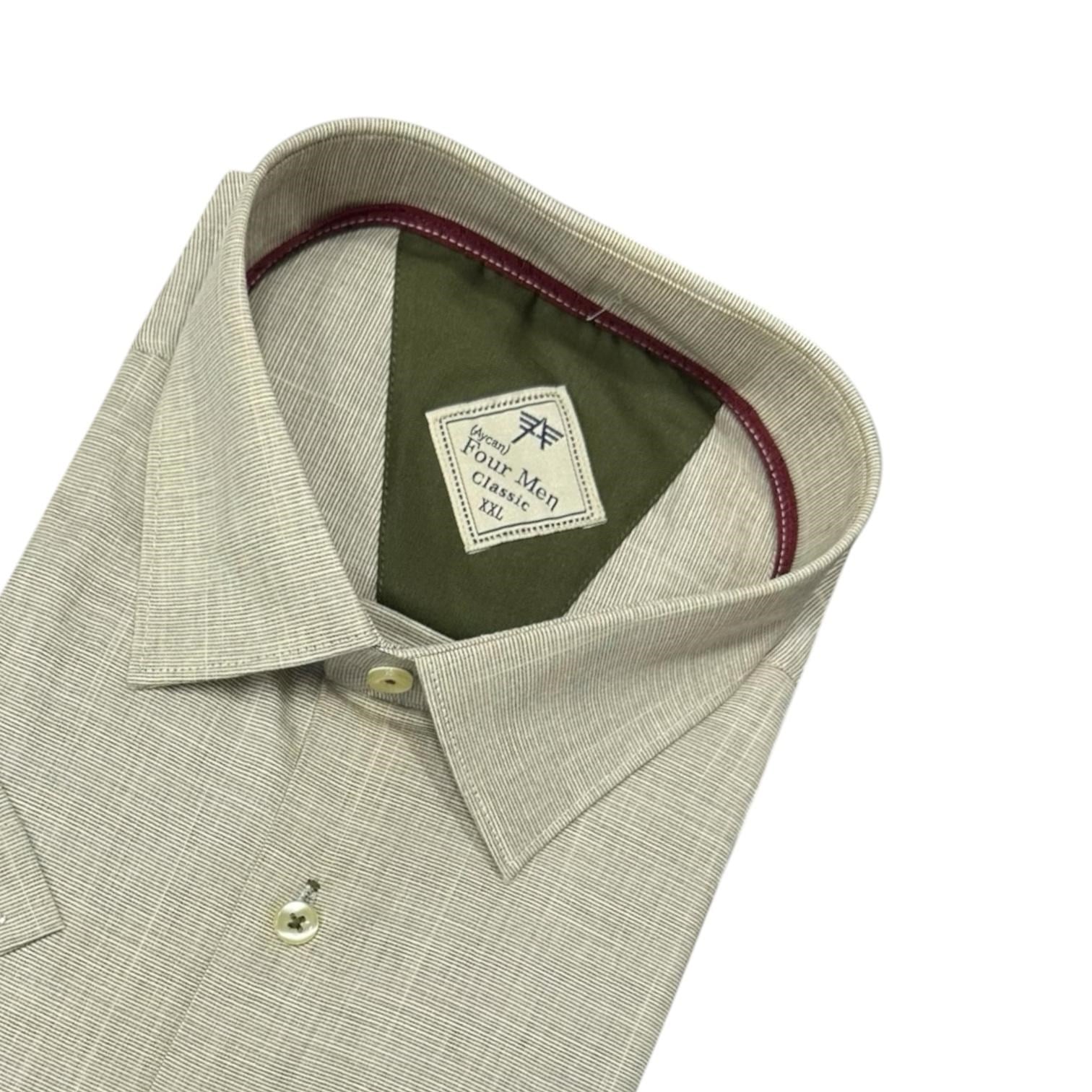Linen Keten Klasik %100 Cotton Kısa Kollu Terletmeyen Gömlek 