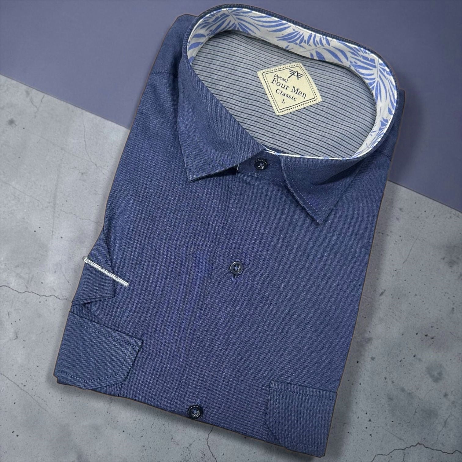 Linen Keten Klasik %100 Cotton Kısa Kollu Terletmeyen Gömlek 