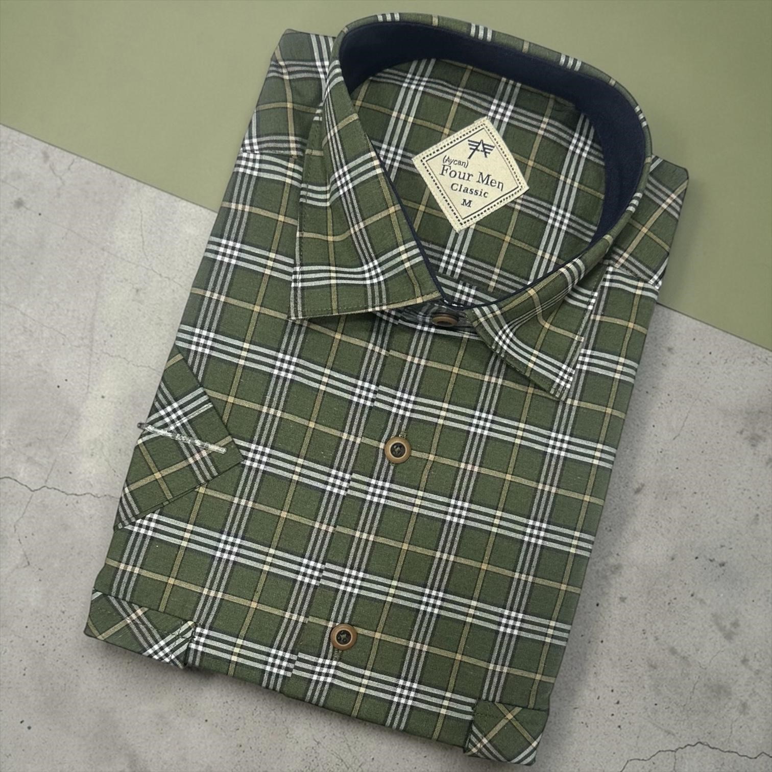 Linen Keten Klasik %100 Cotton Kısa Kollu Terletmeyen Gömlek 
