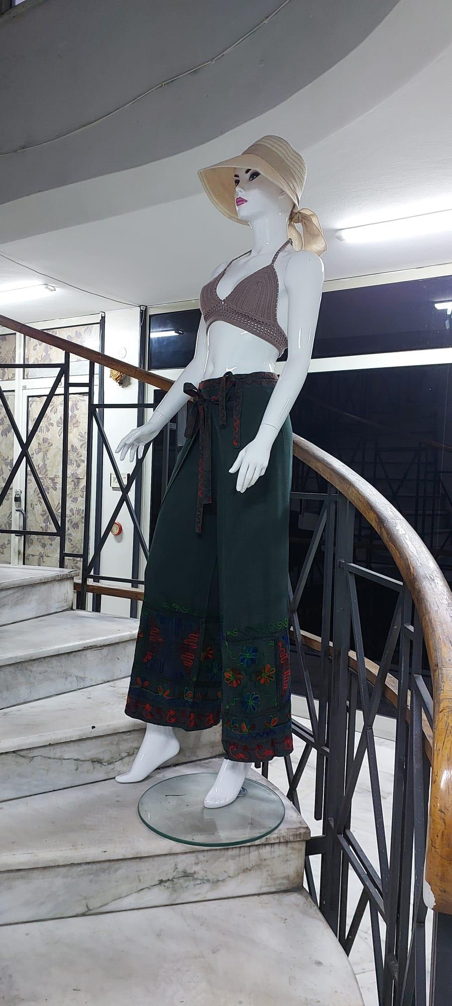 Otantik Nakış İşlemeli Harem Şalvar Bulmaca Pantolon