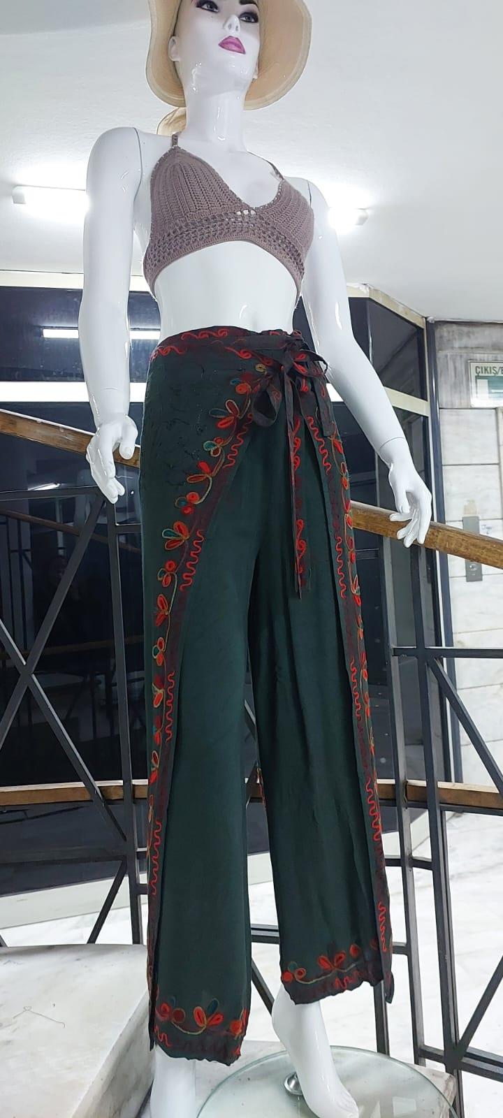 Otantik Nakış İşlemeli Harem Şalvar Bulmaca Pantolon