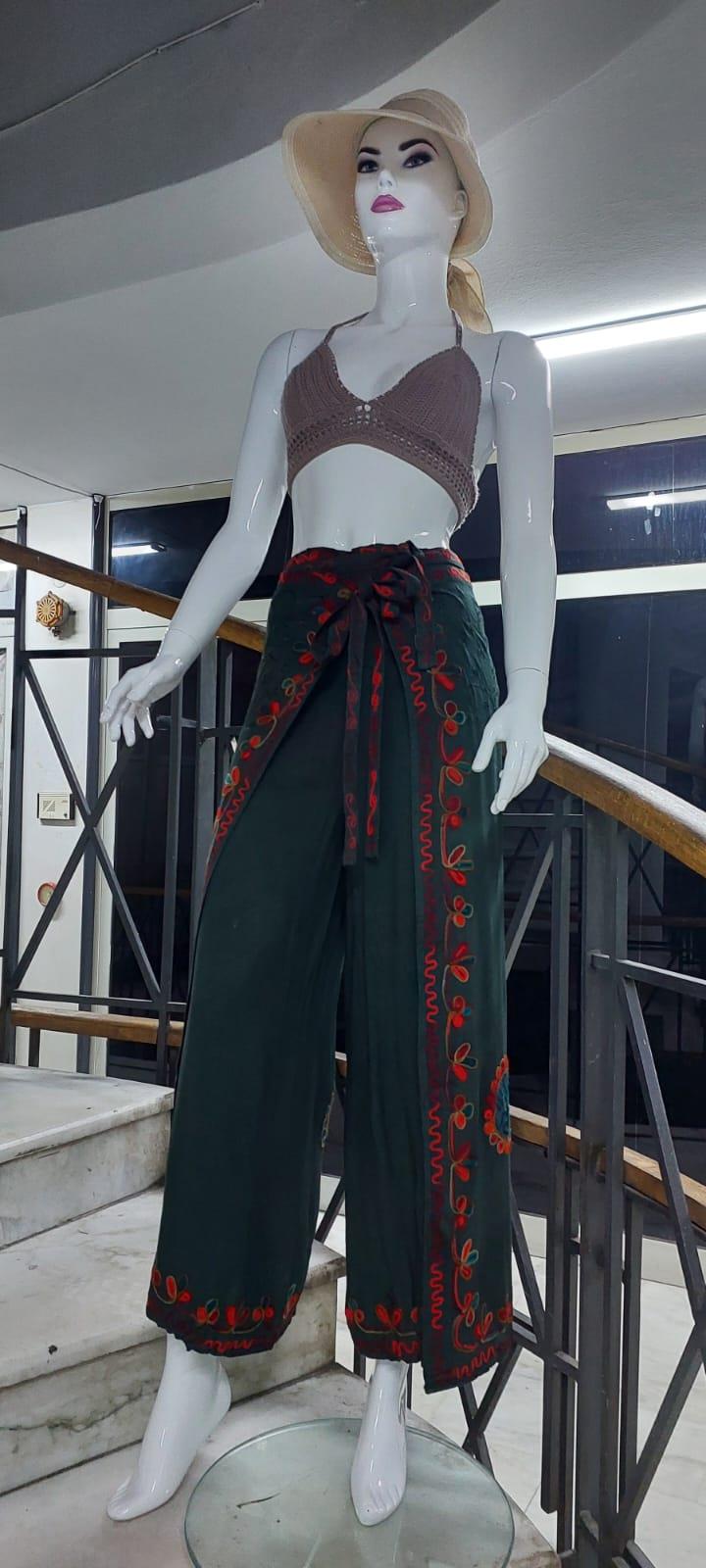 Otantik Nakış İşlemeli Harem Şalvar Bulmaca Pantolon