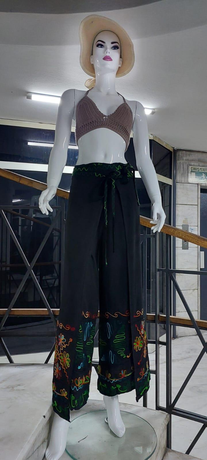 Otantik Nakış İşlemeli Harem Şalvar Bulmaca Pantolon