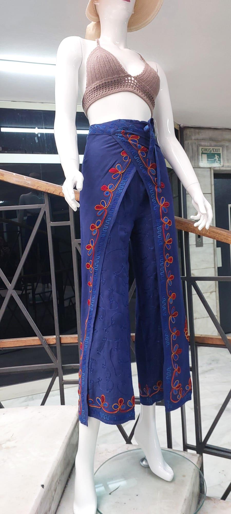 Otantik Nakış İşlemeli Harem Şalvar Bulmaca Pantolon