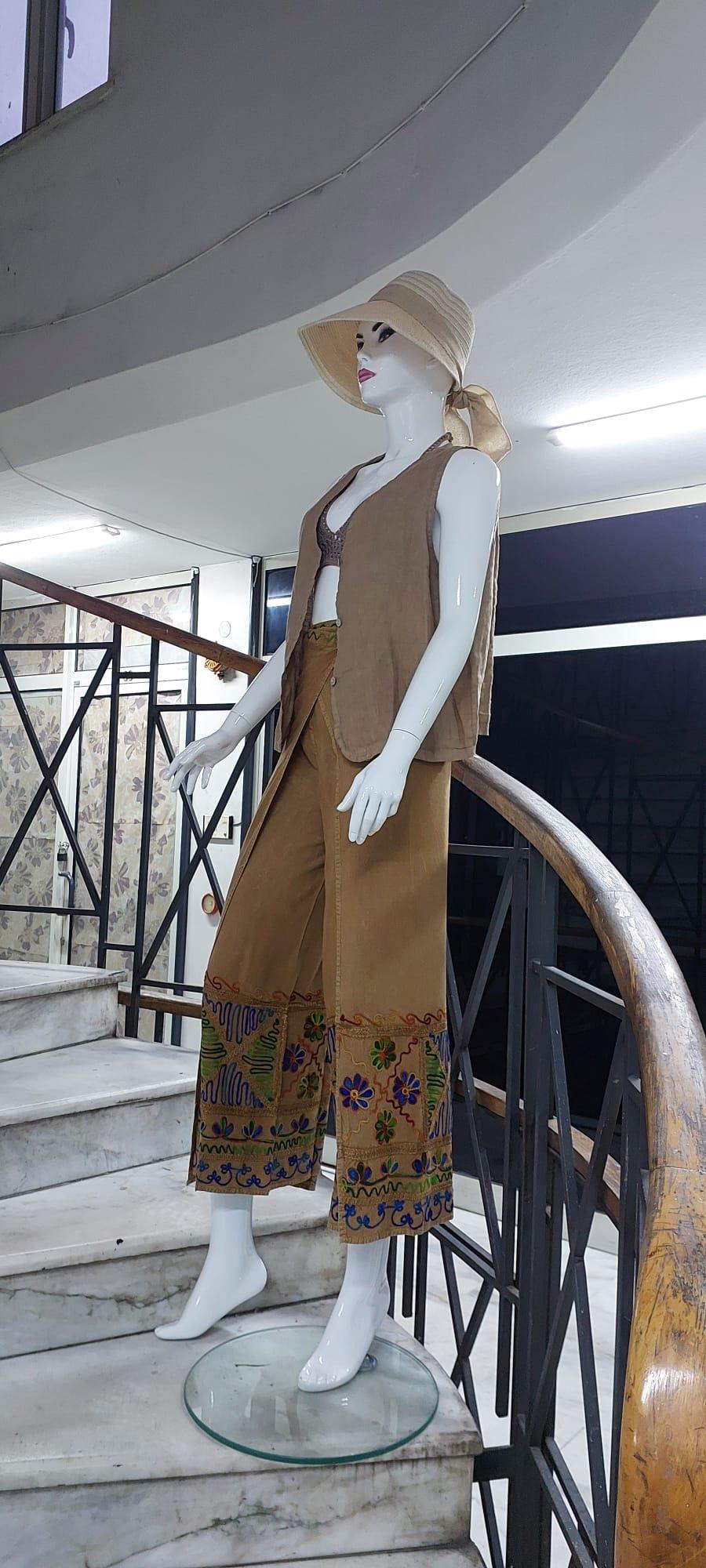 Otantik Nakış İşlemeli Harem Şalvar Bulmaca Pantolon