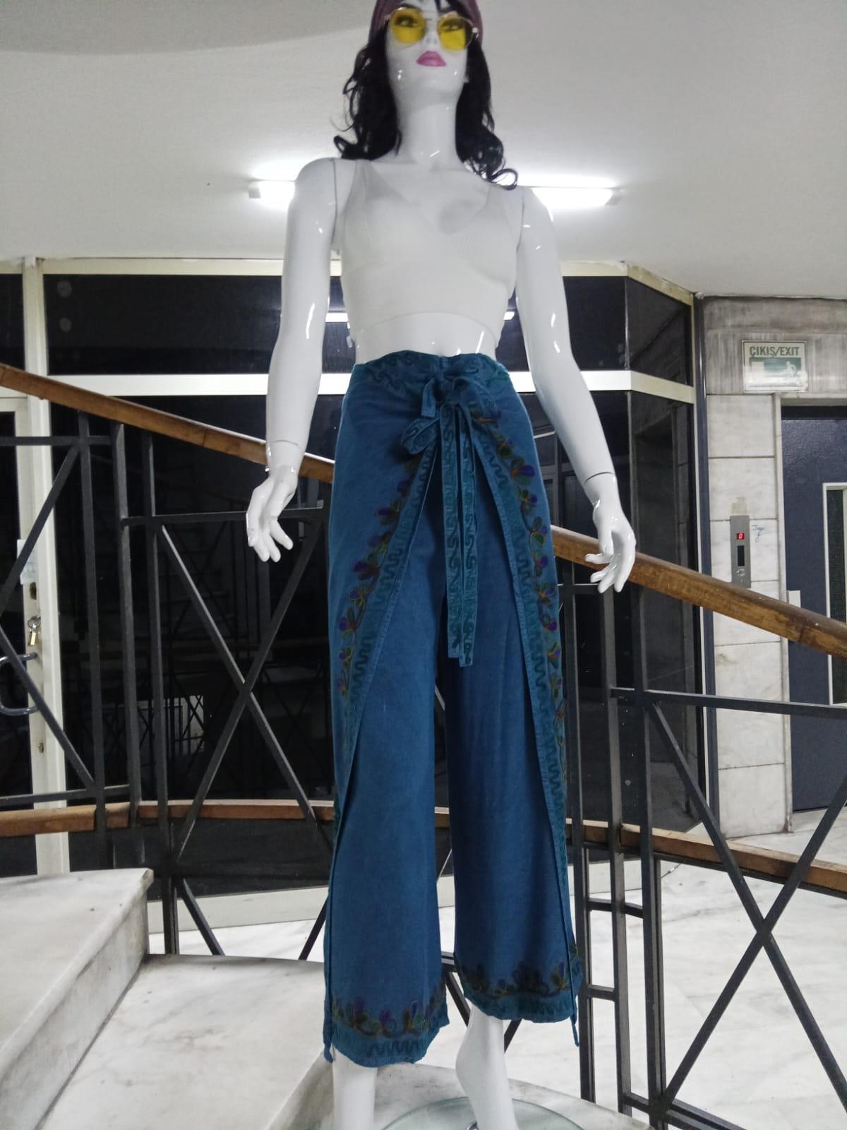 Otantik Nakış İşlemeli Harem Şalvar Bulmaca Pantolon(104 CM)