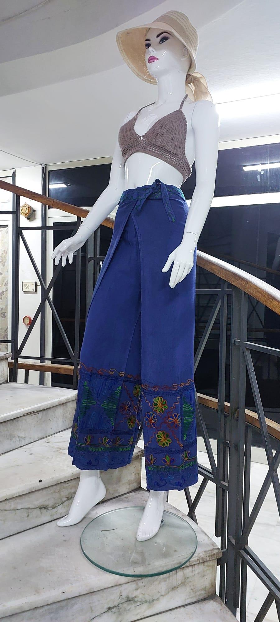 Otantik Nakış İşlemeli Harem Şalvar Bulmaca Pantolon