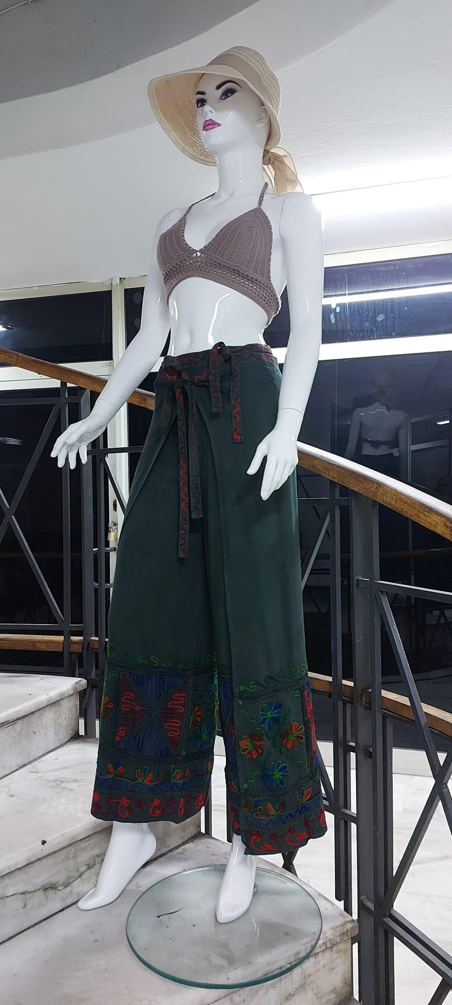 Otantik Nakış İşlemeli Harem Şalvar Bulmaca Pantolon