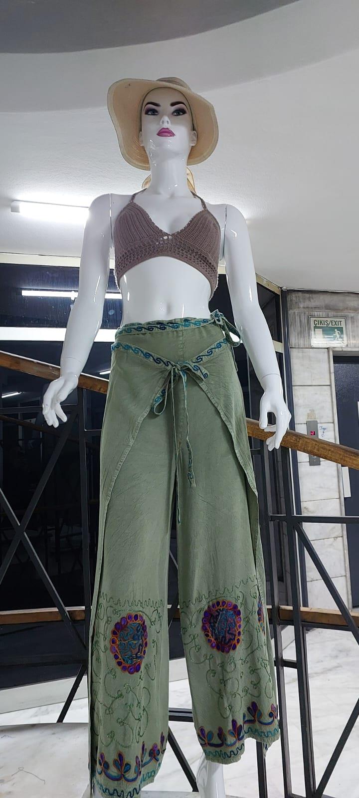 Otantik Nakış İşlemeli Harem Şalvar Bulmaca Pantolon