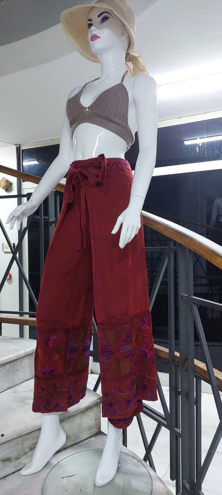 Otantik Nakış İşlemeli Harem Şalvar Bulmaca Pantolon