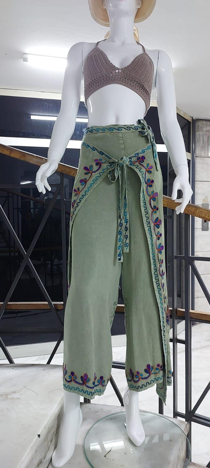 Otantik Nakış İşlemeli Harem Şalvar Bulmaca Pantolon