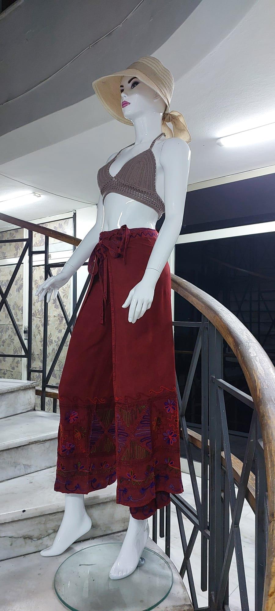 Otantik Nakış İşlemeli Harem Şalvar Bulmaca Pantolon