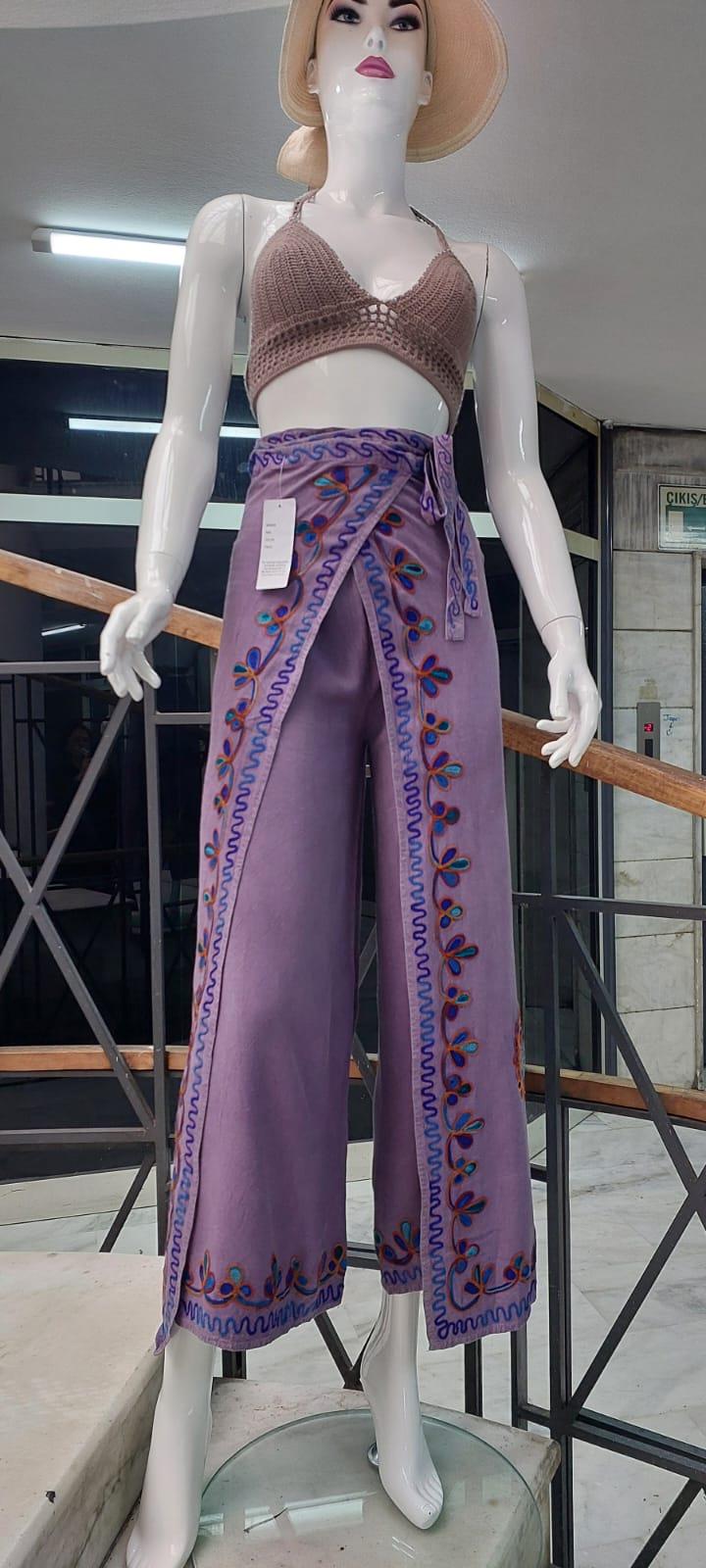 Otantik Nakış İşlemeli Harem Şalvar Bulmaca Pantolon