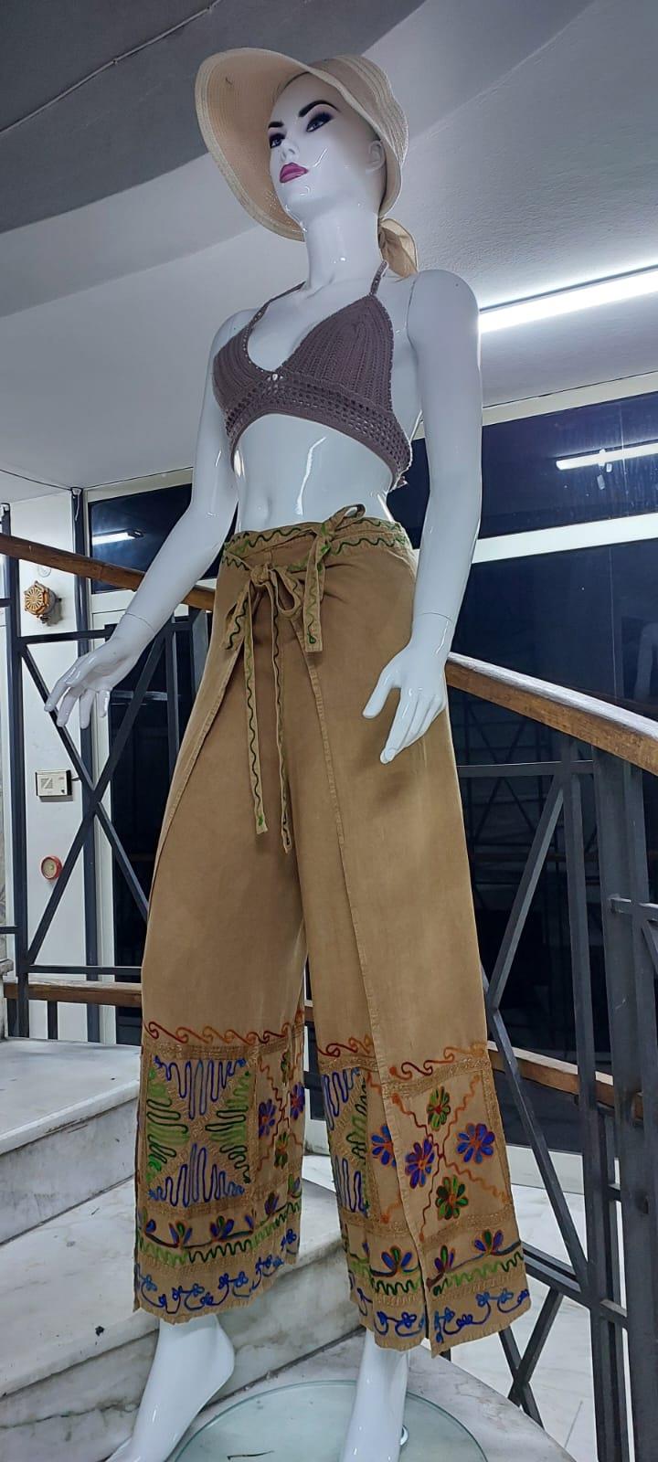 Otantik Nakış İşlemeli Harem Şalvar Bulmaca Pantolon