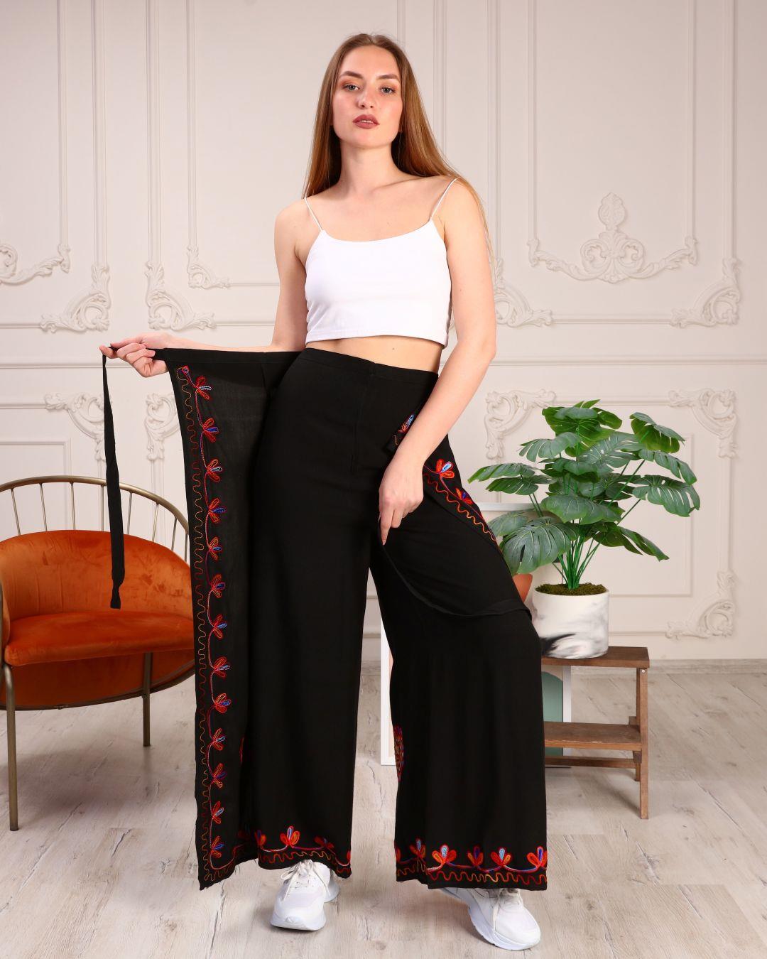 Otantik Nakış İşlemeli Harem Şalvar Bulmaca Pantolon
