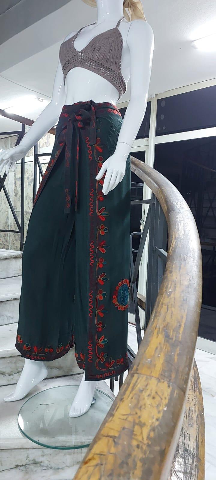 Otantik Nakış İşlemeli Harem Şalvar Bulmaca Pantolon