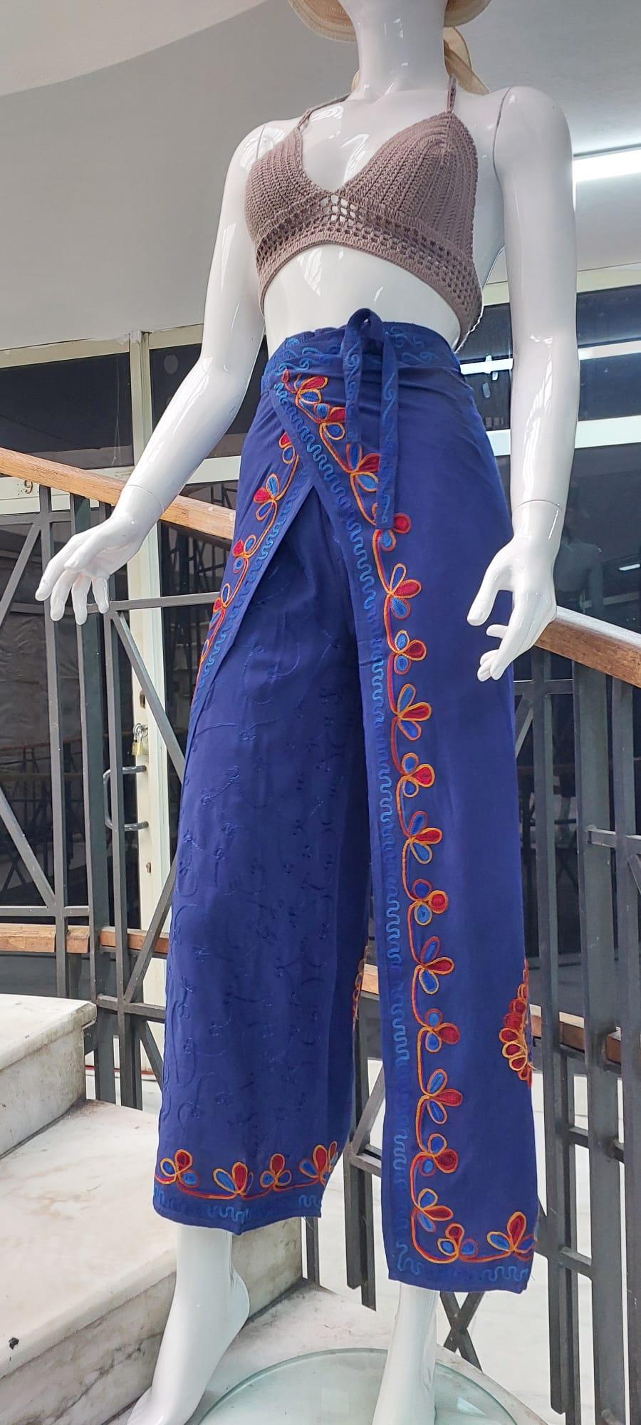 Otantik Nakış İşlemeli Harem Şalvar Bulmaca Pantolon