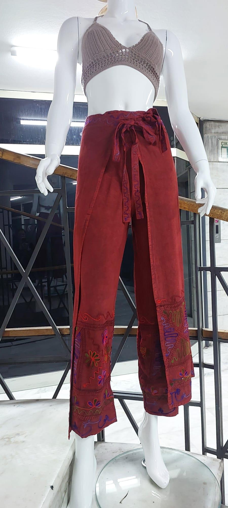 Otantik Nakış İşlemeli Harem Şalvar Bulmaca Pantolon