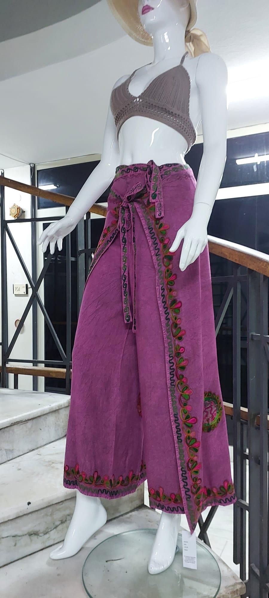 Otantik Nakış İşlemeli Harem Şalvar Bulmaca Pantolon