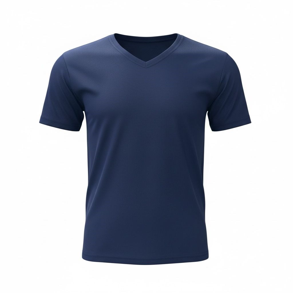 Pamuklu V Model Kısa Kol T-Shirt