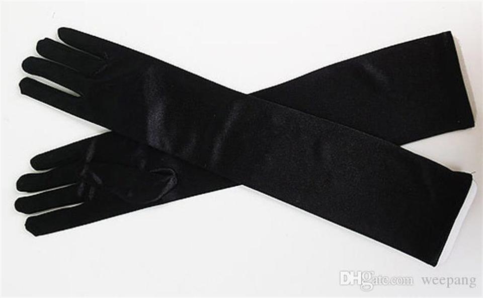Saten Likrali  Bordo  Dans & Opera Eldiveni - 40 cm