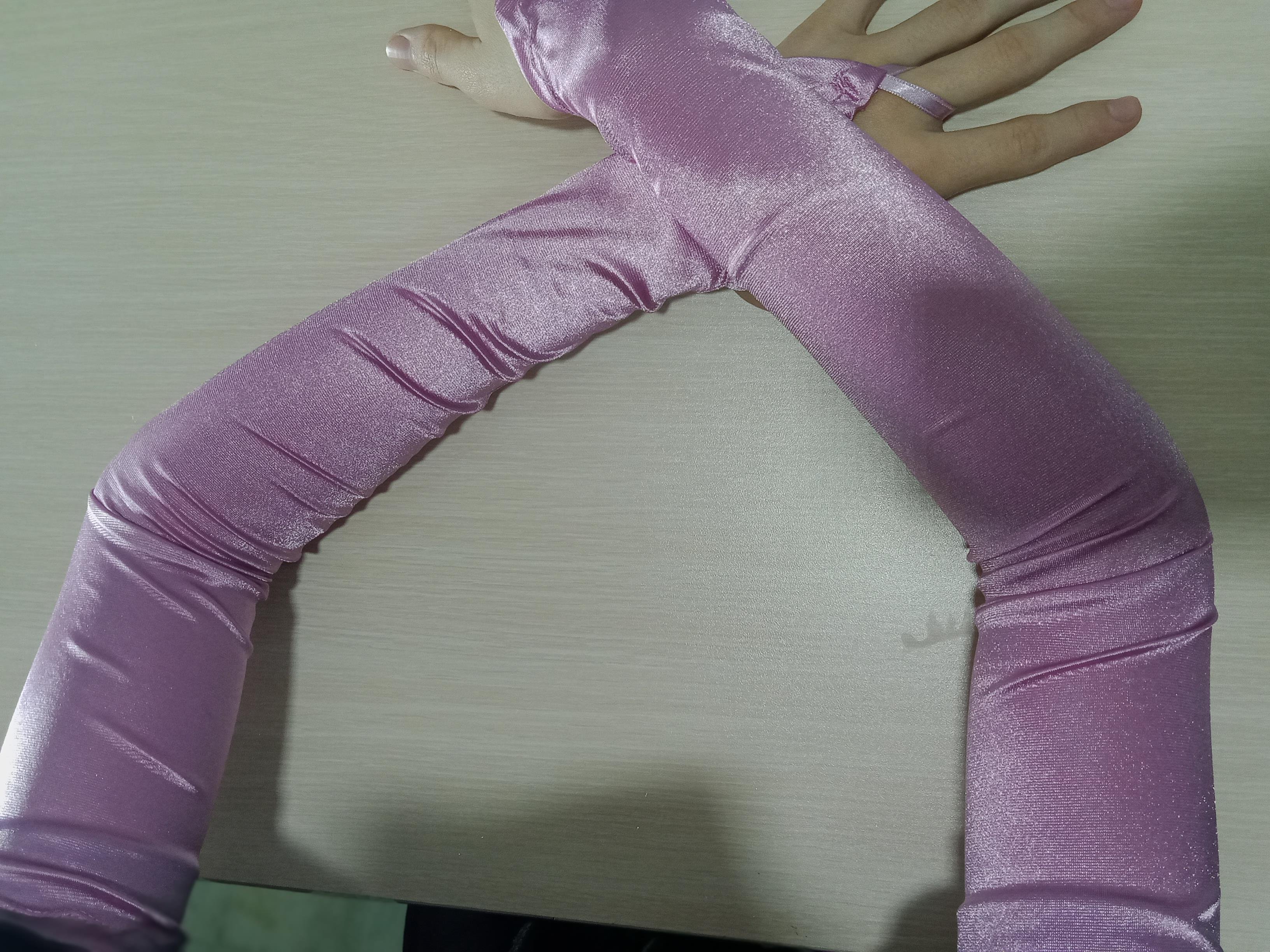 Saten Likralı Dans & Opera Eldiveni - (48 CM)