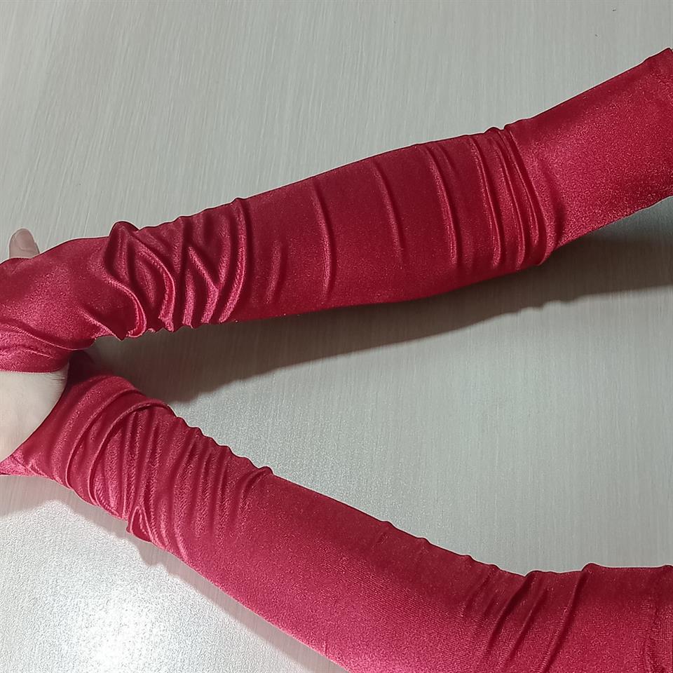 Saten Likralı Dans & Opera Eldiveni - (48 CM)