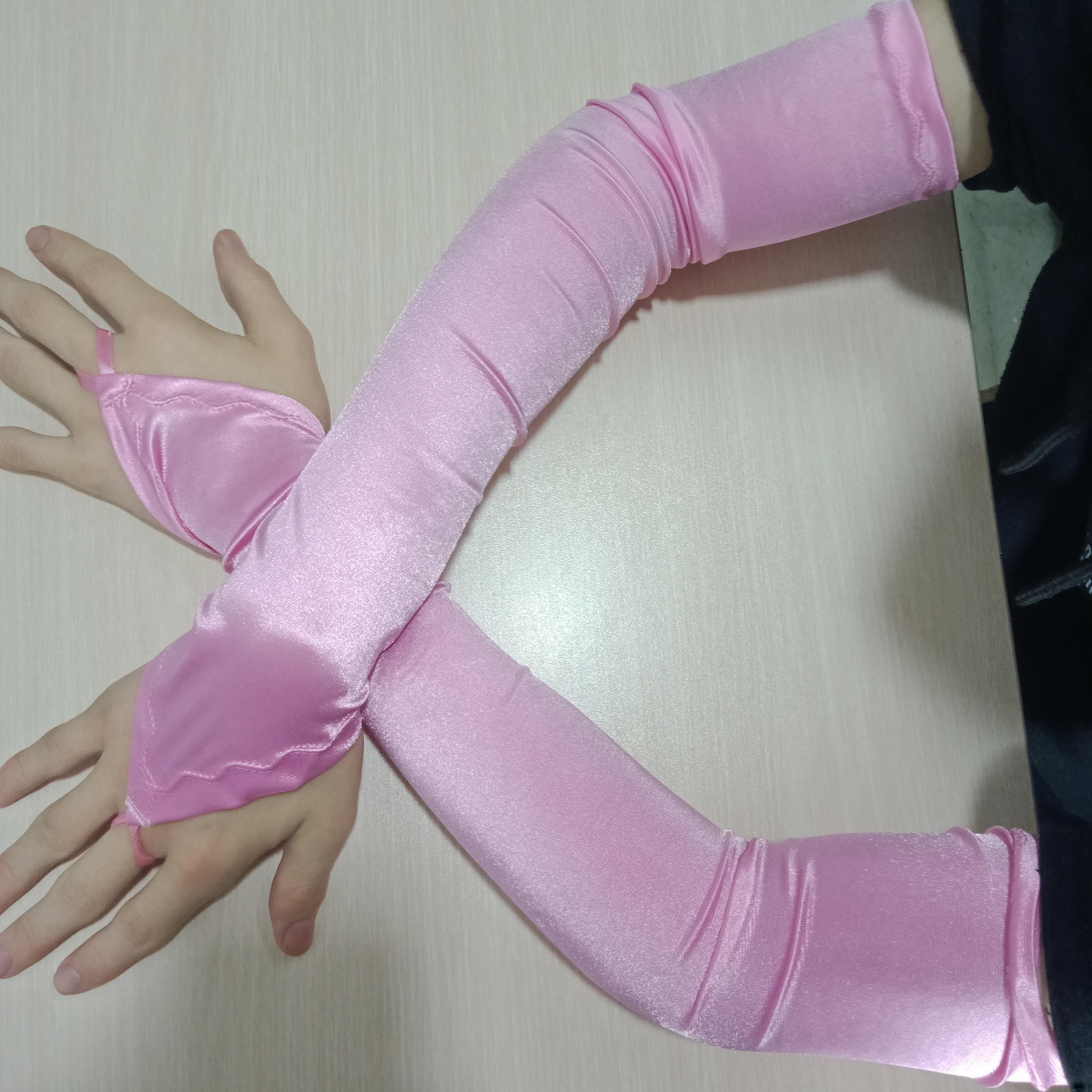 Saten Likralı Dans & Opera Eldiveni - (48 CM)