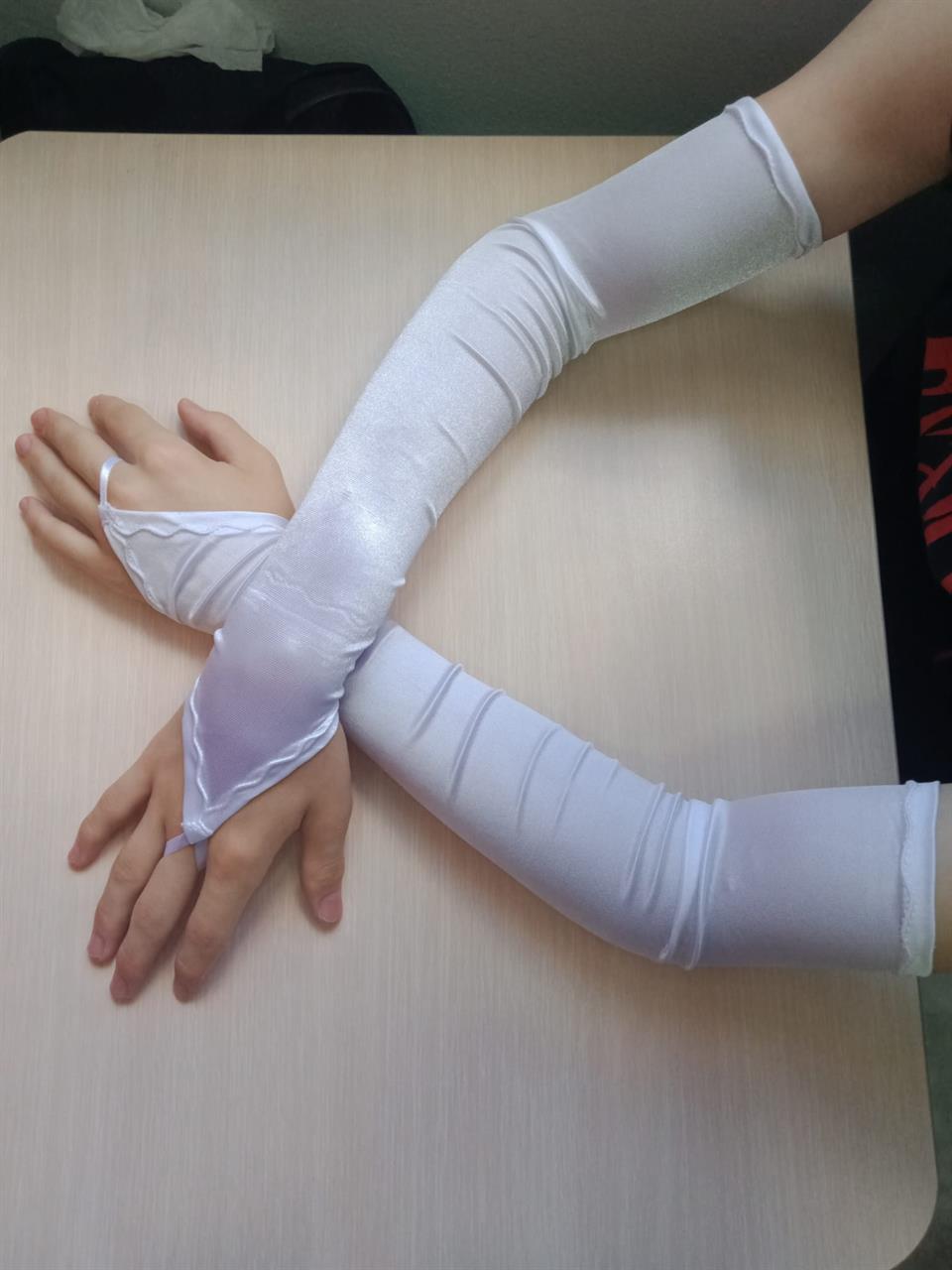 Saten Likralı Dans & Opera Eldiveni - (58 CM)