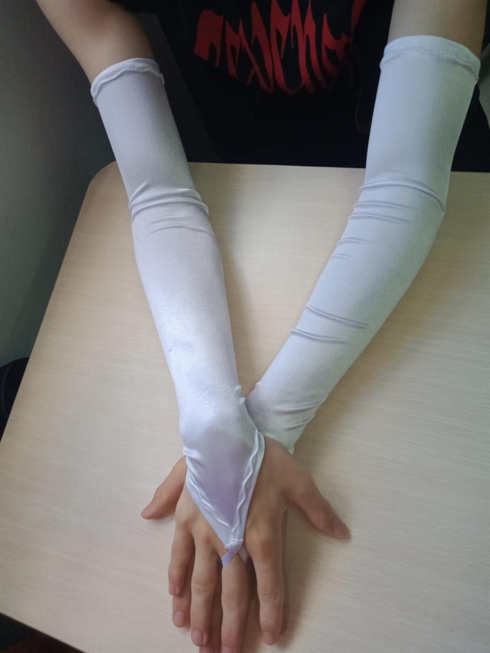 Saten Likralı Dans & Opera Eldiveni - (58 CM)