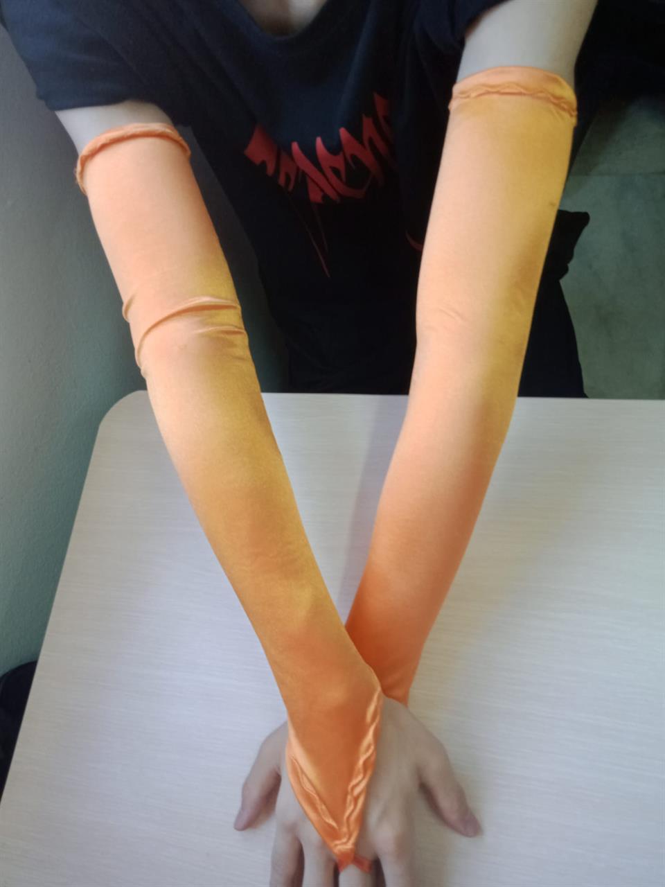 Saten Likralı Dans & Opera Eldiveni - (58 CM)