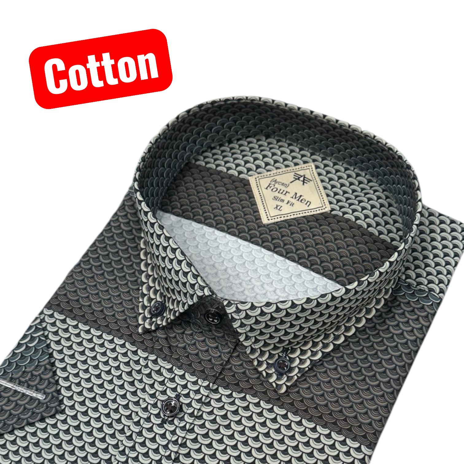 Slim Fit Pamuklu Kısa Kollu Gömlek (Slim Fit Kalıp)