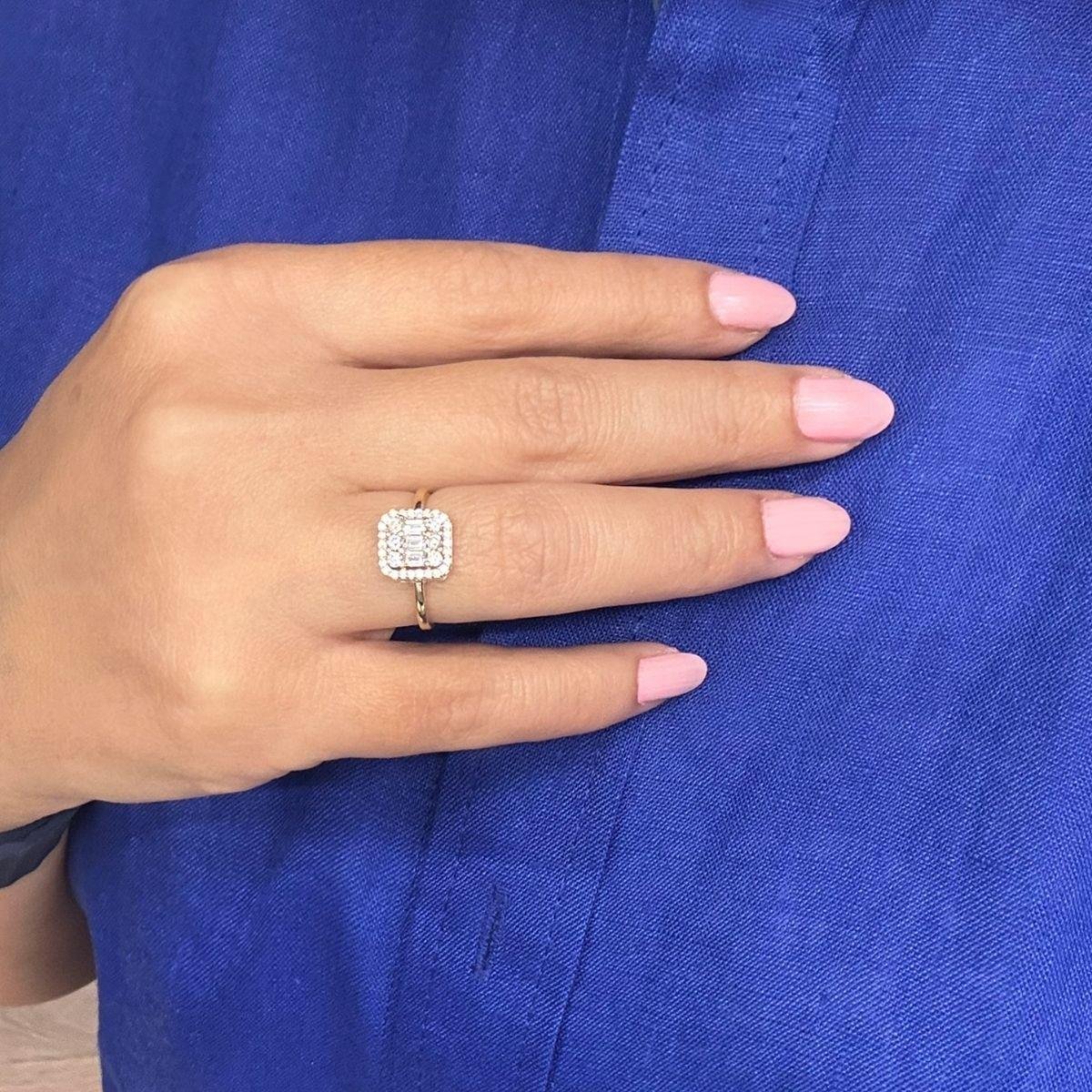 14 Ayar Altın Baget Yüzük