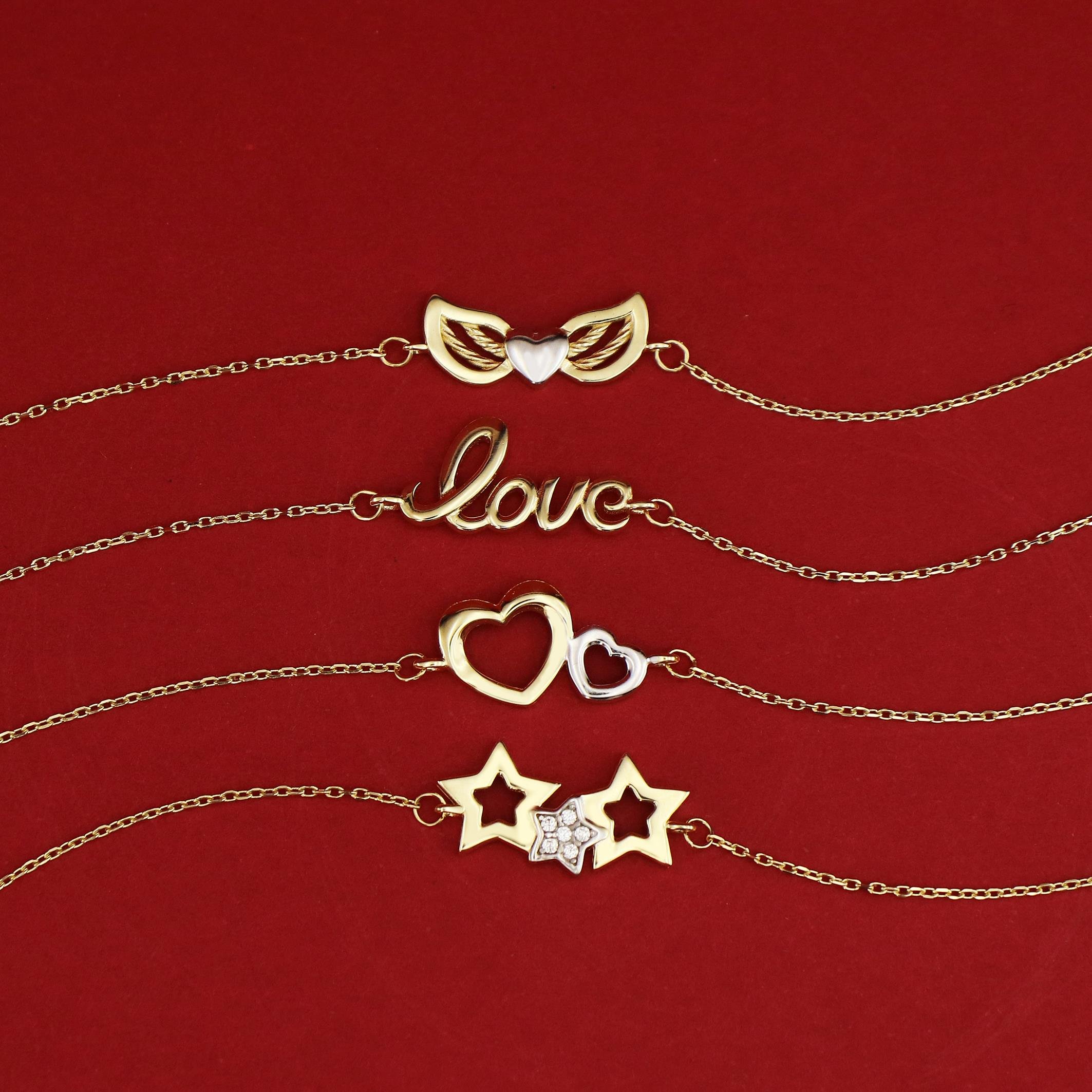 14 Ayar Altın Love Bileklik
