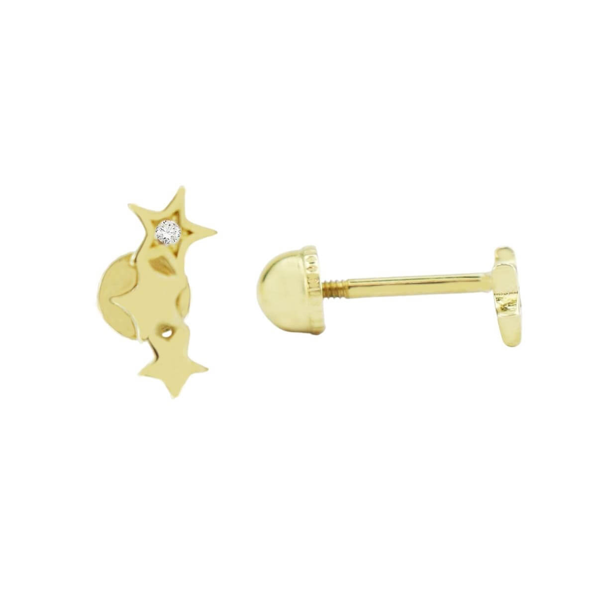 3'lü Yıldız Tragus Piercing Altın Küpe KPA 169 01 00 00