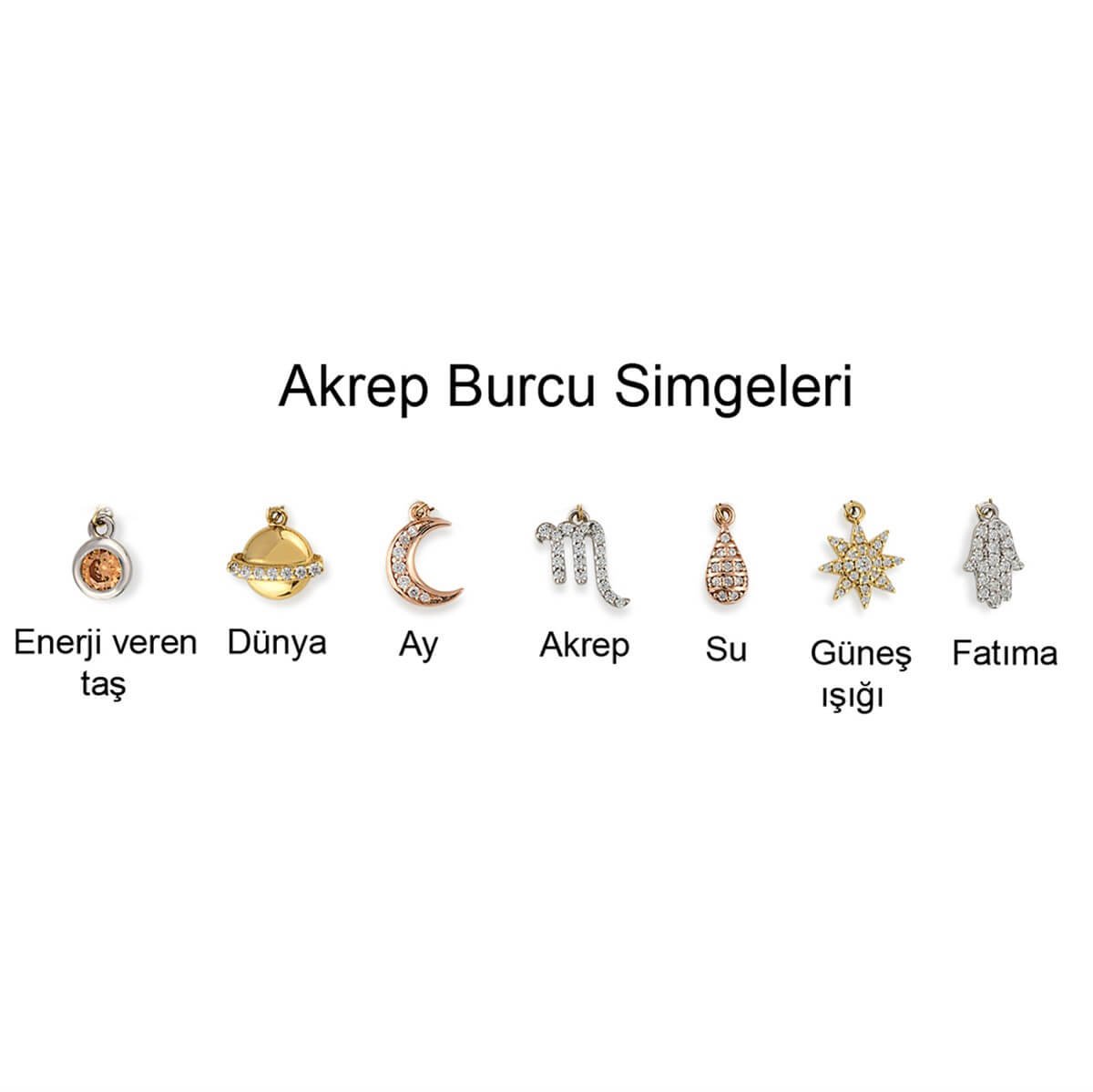 Akrep Burcu Gümüş Yıldız Haritası Seti