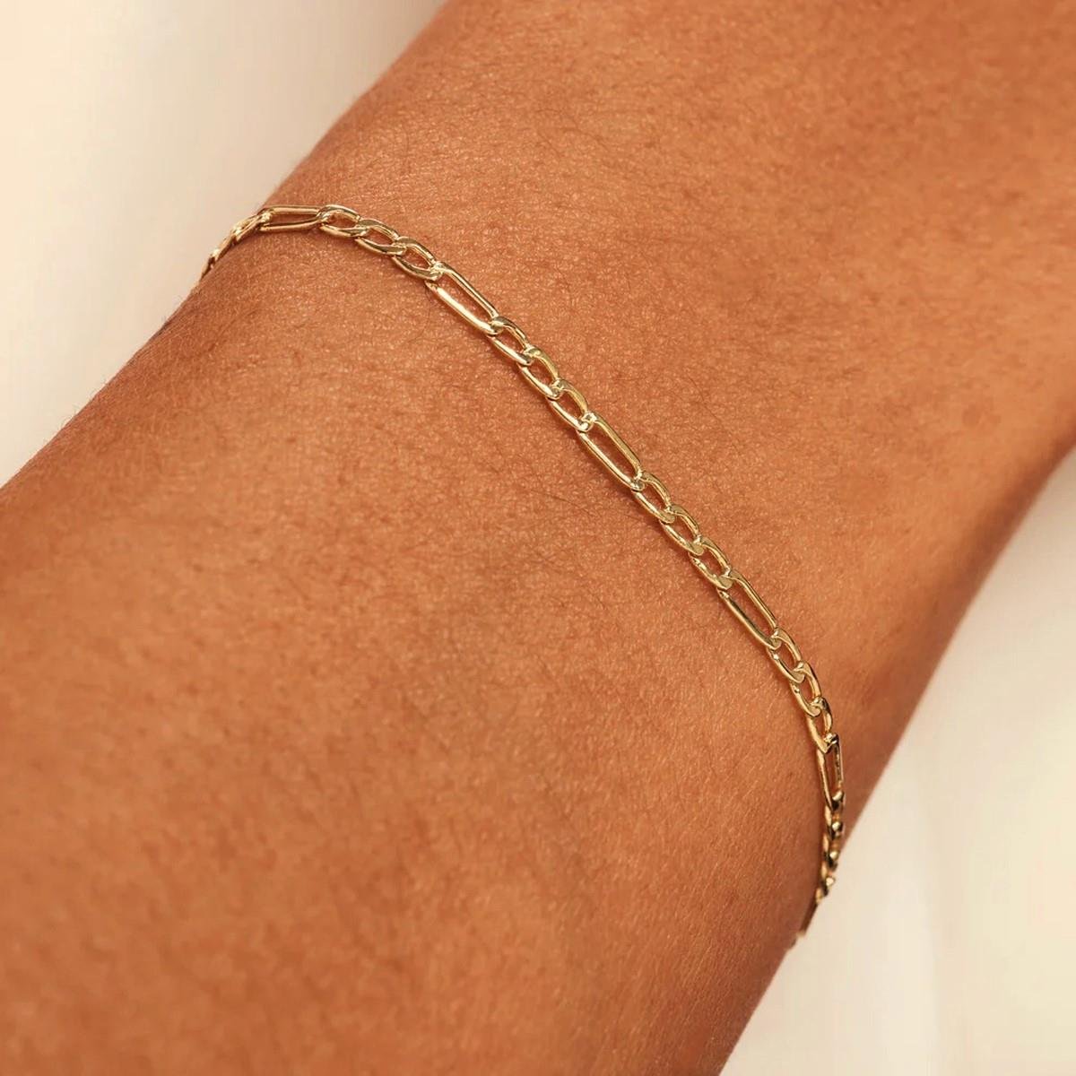 Altın Figaro Zincir Kolye Bileklik Takımı