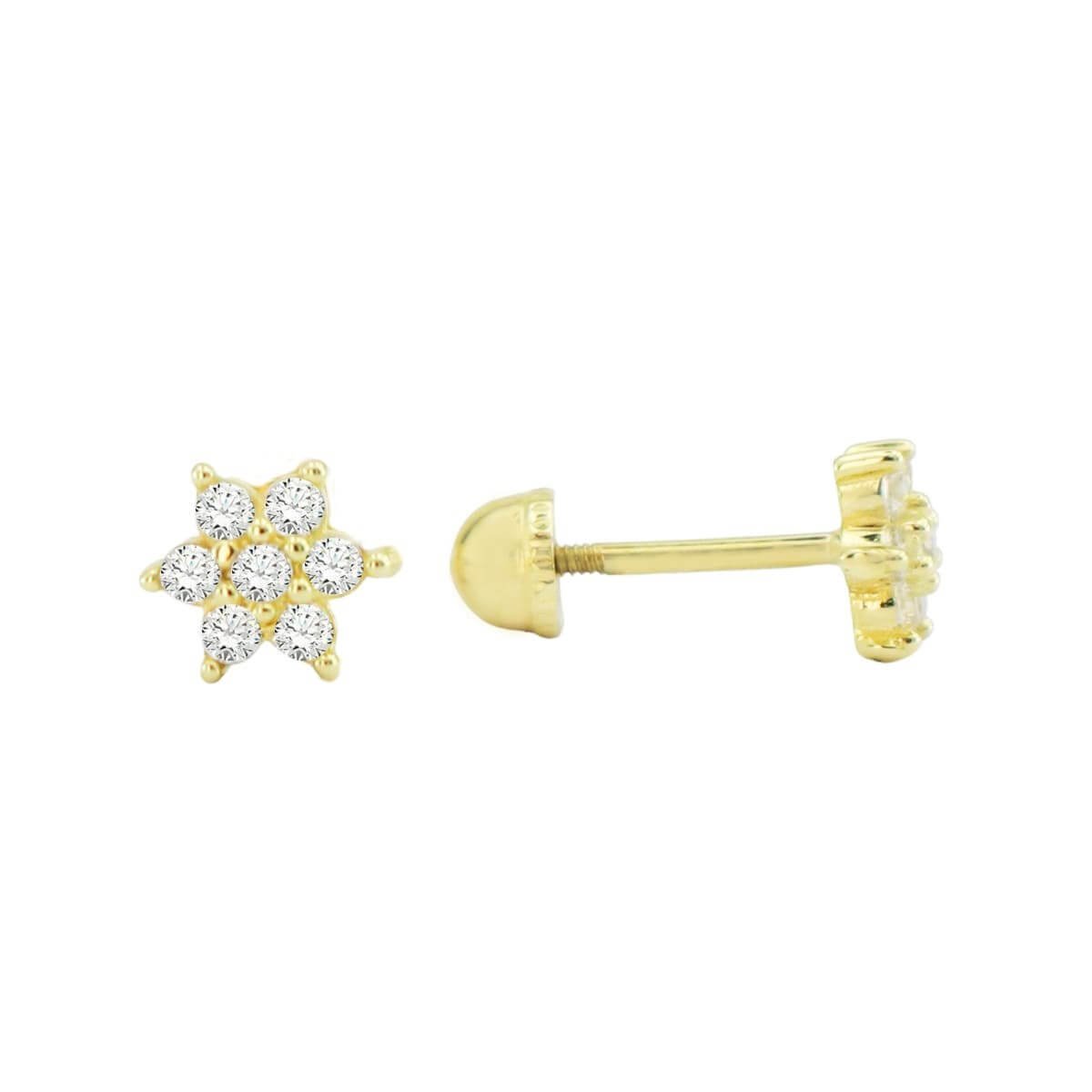 Çiçek Motifli Tragus Piercing Altın Küpe KPA 177 01 05 00